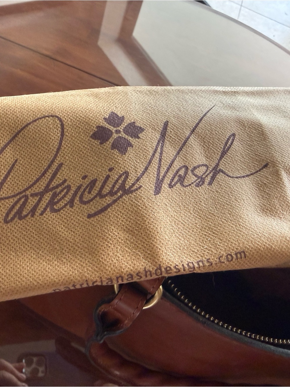 Patricia Nash Tan and Brown Leather Shoulder Bag with wallet